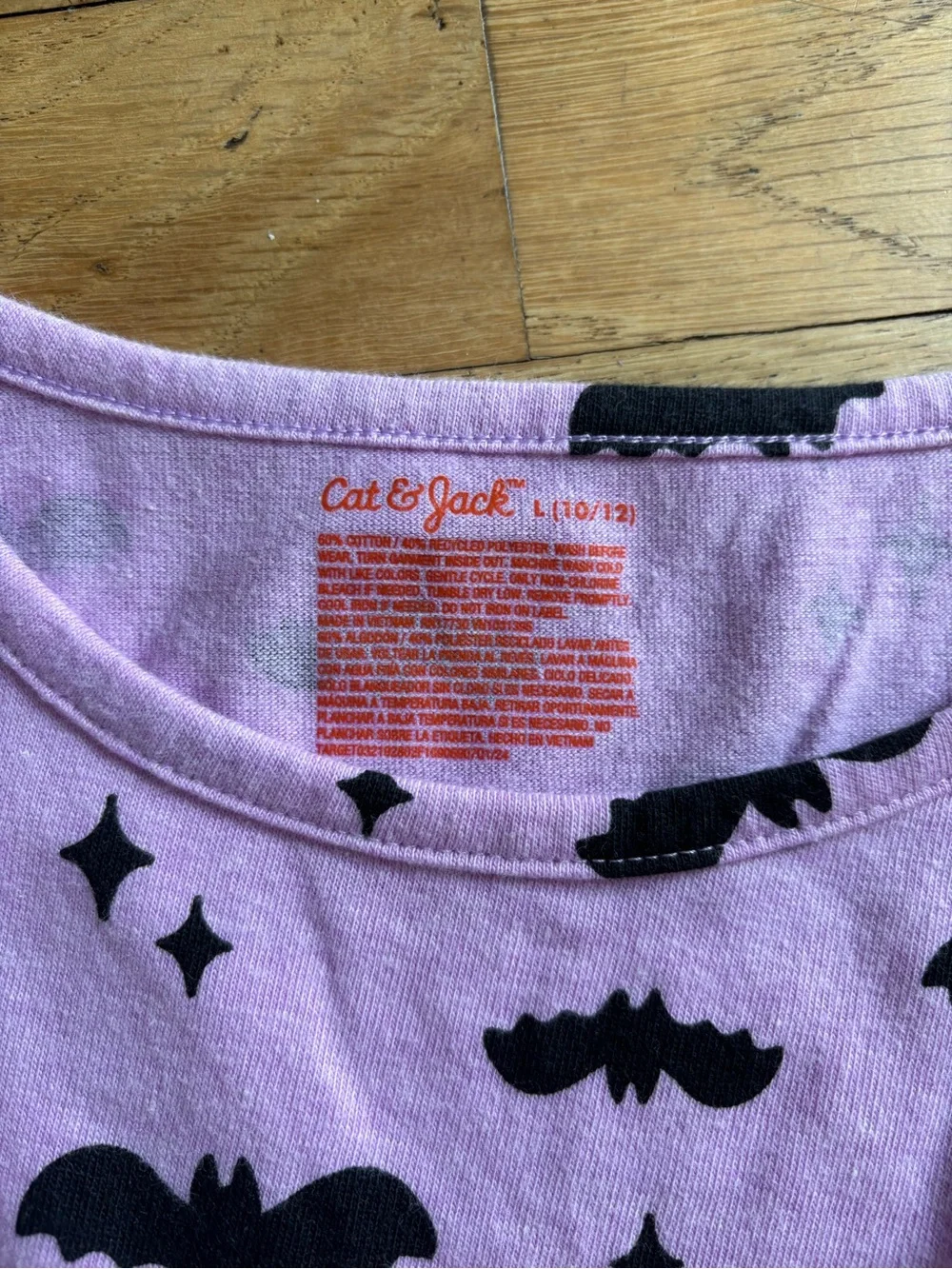 Cat & Jack Pink Long-Sleeve Bat Print Dress